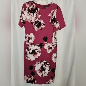 Chelse Rose Floral Midi Dress in Pink & Black, Size 14 #beach #floral #wedding